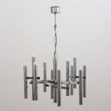 1970s Abstract Italian Sciolari Twelve-Arm Chrome Hanging Light