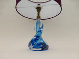 Val St Lambert Blue Glass lamp base