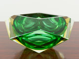 VINTAGE MURANO SOMMERSO GREEN ART GLASS BOWL