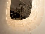 1970s German Illuminated Textured Ice Block Lucite Framed Mirrors