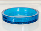 1960's Nuutajarvi 'Kastehelmi' Cobalt Blue Glass Dish by Oiva Toikka