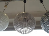 1970's Doria Handblown Dotted Grey Patterned Pendant Light