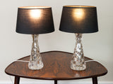 1960s Pair of Carl Fagerlund Croco Relief Glass Table Lamps by Orrefors