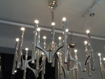 Pair Sciolari 1960's Chrome Chandeliers