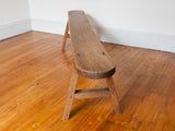 Antique Trestle Style French Oak Bench