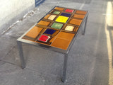 1970s Chrome and Tiled Coffee Table