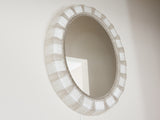 Large Mid-century Illuminated Lucite Oval German Wall Mirror