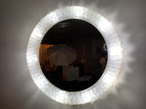 1970s German Circular Illuminated Resin Framed Wall Mirror