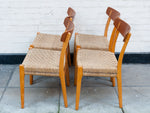 Set of 4 Hans Wegner for Carl Hansen CH-23 Beech and Teak Dining Chairs