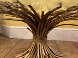 1960s French Gilt Metal Coco Chanel Wheat Sheaf Coffee Table