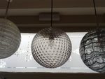 1970's Doria Handblown Dotted Grey Patterned Pendant Light