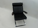 Danish Chrome and Leatherette Chair