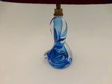 Val St Lambert Blue Glass lamp base