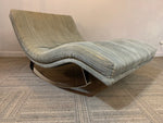 1960s Style Rocking Buttoned Daybed on Polished Chrome Sleigh Legs