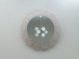 1970s Illuminated Hillebrand Frosted Circular Framed Lucite Wall Mirror