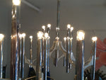 Pair Sciolari 1960's Chrome Chandeliers