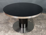 1960s Willy Rizzo Laminate & Steel Pedestal Dining Table