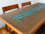 1970s German Copper, Resin and Rosewood Coffee or Dining Table