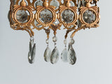 Antique Bronze & Crystal Venetian Ceiling Light