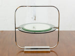 Vintage Chrome & Glass Christian Dior Vanity Table Mirror