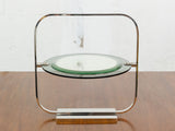 Vintage Chrome & Glass Christian Dior Vanity Table Mirror