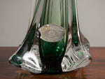 1960'S VAL ST LAMBERT GREEN CRYSTAL LAMP BASE