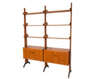 1960's Italian Teak Veneer Wall Unit by AV Arredamenti Contemporanei