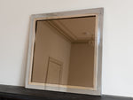 1970S BELGIUM BRASS AND CHROME SQUARE MIRROR