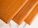 Set of 3 1960s Danish Teak Nesting Tables by Poul Hundevad for Fabian