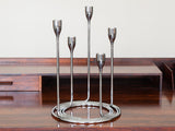 Chrome Circular Five Candle Candleholder