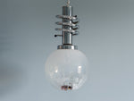 1960s Tinted White and Orange Globe Light by Mazzega