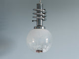 1960s Tinted White and Orange Globe Light by Mazzega