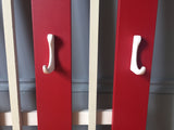 1960s Belgium Red and White Wooden Coat Rack