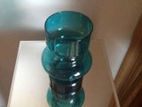 Small Turquoise Hooped Riihimaki Vase