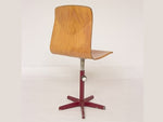 1960s German Pagholz Industrial Bentwood Swivel Desk Chair