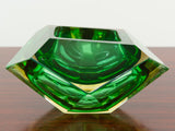 VINTAGE MURANO SOMMERSO GREEN ART GLASS BOWL