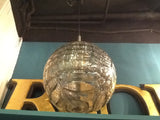 1970's German Doria Grey Bubbled Glass Globe Pendant Light