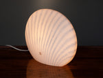 1970's Peill & Putzler White Striped Glass Table Lamp