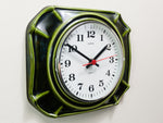 Vintage Europa Quartz German Ceramic Green Wall Clock