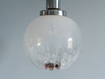 1960s Tinted White and Orange Globe Light by Mazzega