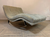 1960s Style Rocking Buttoned Daybed on Polished Chrome Sleigh Legs