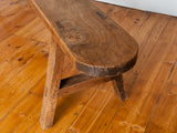 Antique Trestle Style French Oak Bench