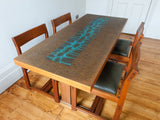 1970s German Copper, Resin and Rosewood Coffee or Dining Table