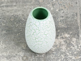 1960's Jasba Green and White Crackle Glaze Vase