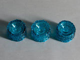 Whitefriars Kingfisher Blue Bark Effect Glass Candle Holders