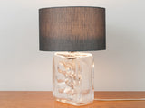 1970s Textured Glass Flower Lamp Base