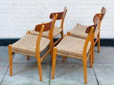 Set of 4 Hans Wegner for Carl Hansen CH-23 Beech and Teak Dining Chairs