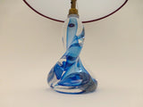 Val St Lambert Blue Glass lamp base