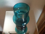 Small Turquoise Hooped Riihimaki Vase