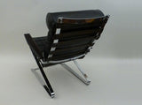 Danish Chrome and Leatherette Chair